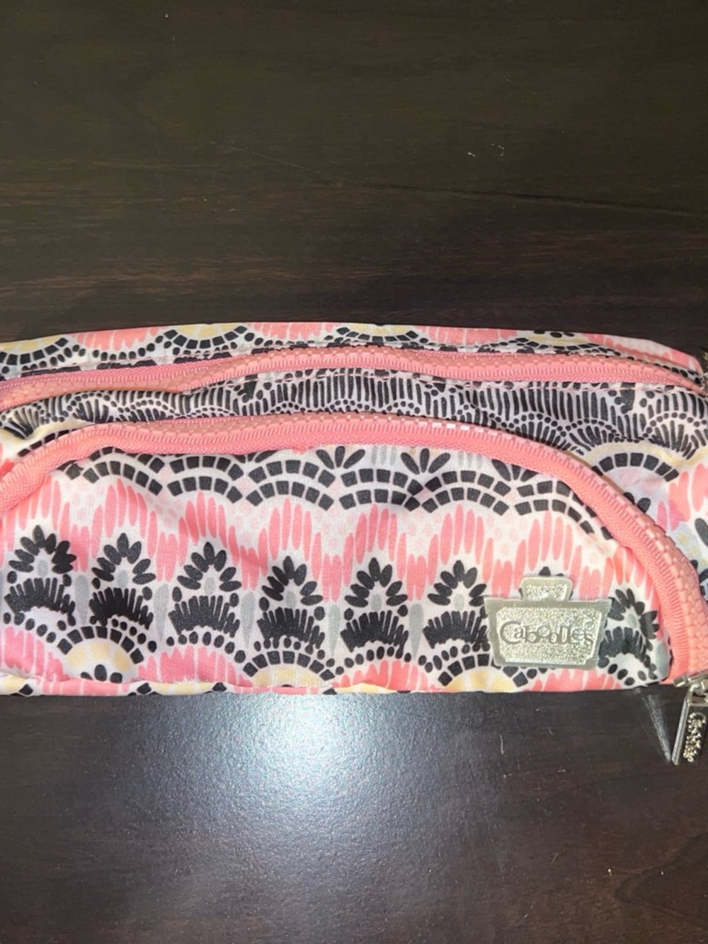 Caboodles Pink and Black Patterned Makeup Bag